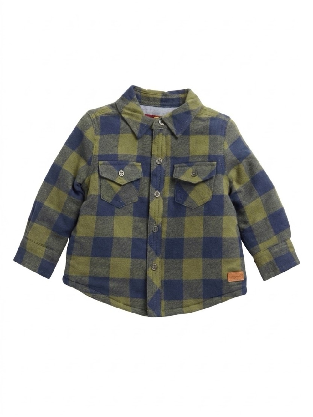 7 For All Mankind Green and Navy Flannel Shacket
